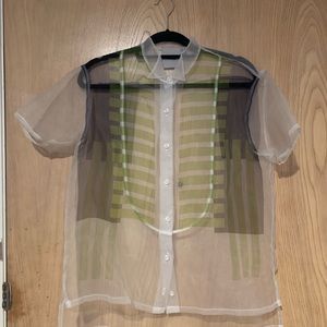 ASOS SHEER BUTTON UP TOP